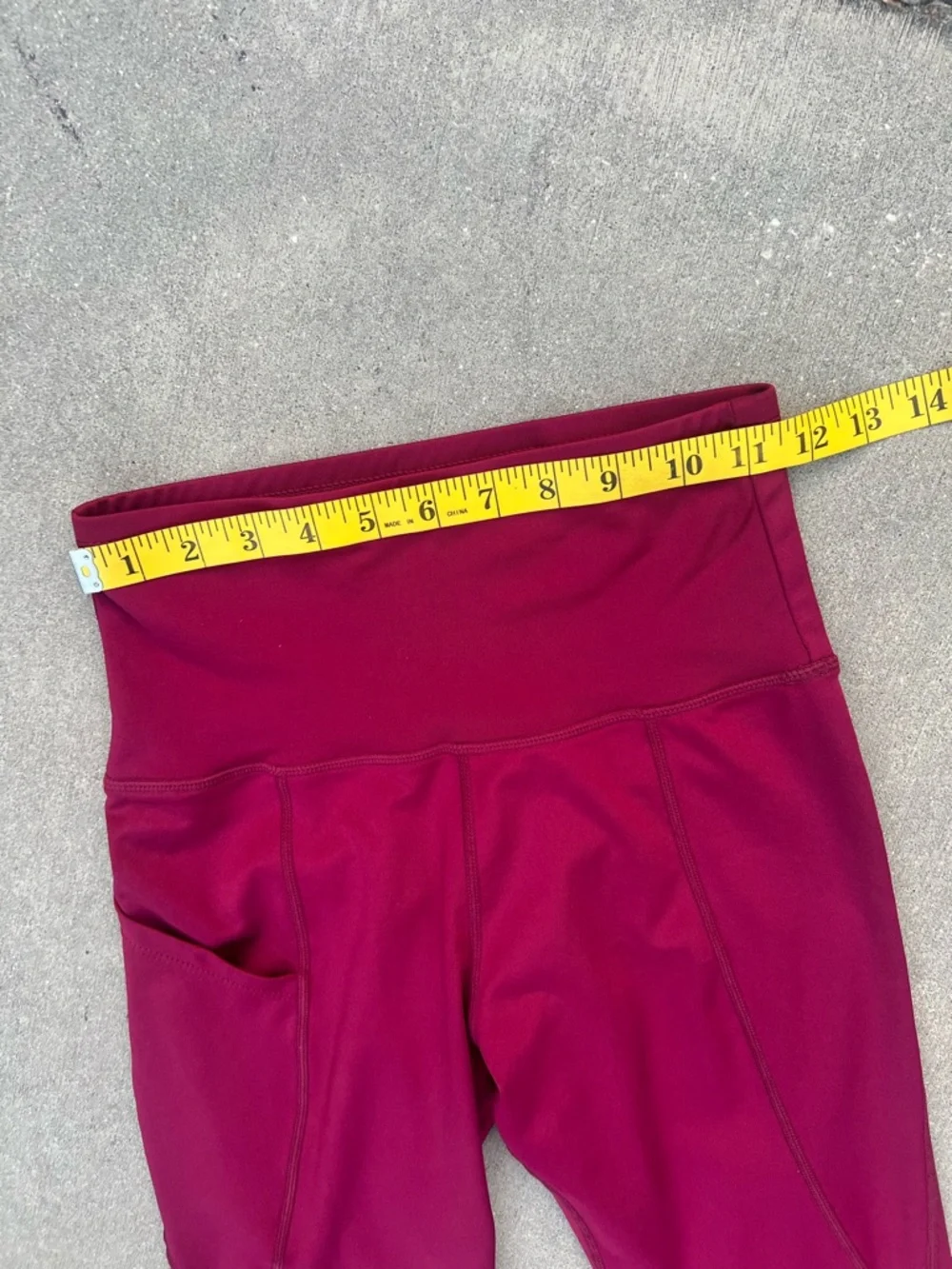 Bright Maroon Pocket Legging Small Athleisure NWOT High Waist Full Length Active